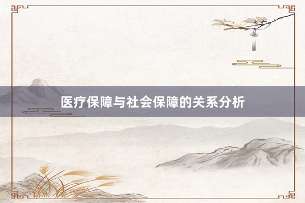 医疗保障与社会保障的关系分析